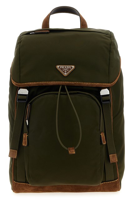 Zaino Re-Nylon e suede - Marrone