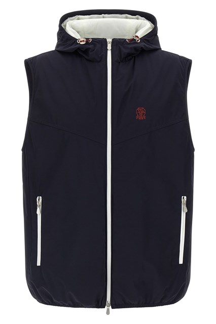 Gilet con cappuccio - Blu (M)