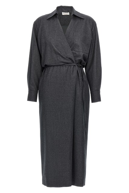 Abito chemisier portafoglio - Grigio