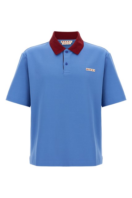 Logo patch polo shirt