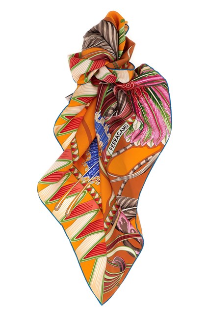 Foulard stampa 'Giada' - Arancione