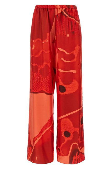 Pantalone palazzo seta - Rosso (36 IT)