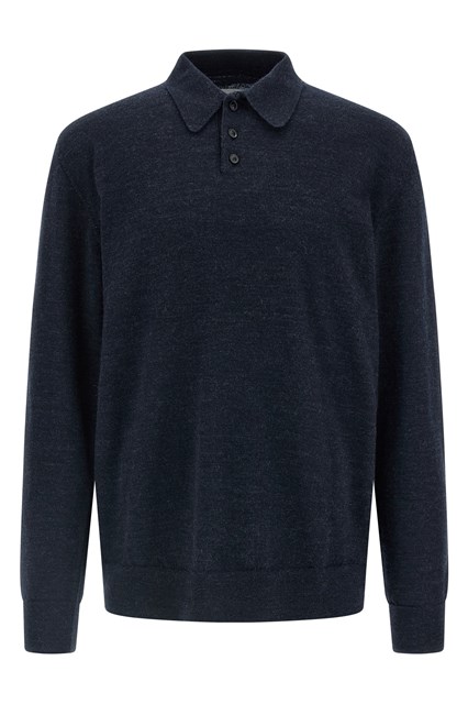 Suede patch polo shirt