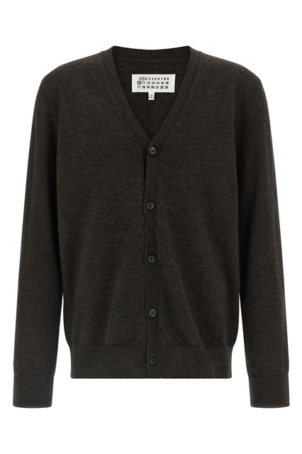 Suede patch cardigan
