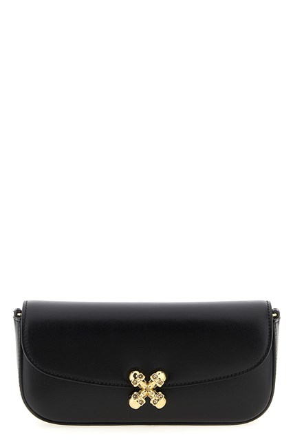 Tracolla 'Skull Flower' piccola - Nero
