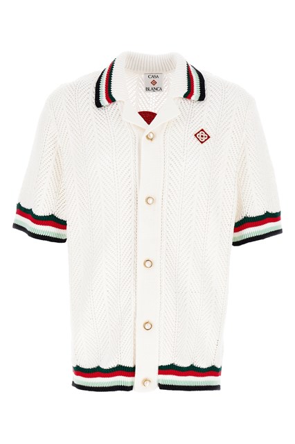 Camicia 'Sporty Faux Crochet' - Bianco (XL)