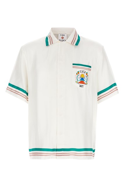 Camicia 'Cuban Collar' - Bianco (XL)