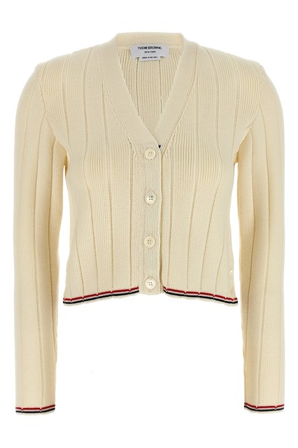 Cardigan 'Ladder Full Needle Rib Stitch' - Bianco (38 IT)