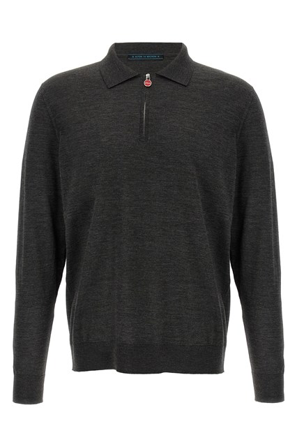 Polo halfzip - Grigio