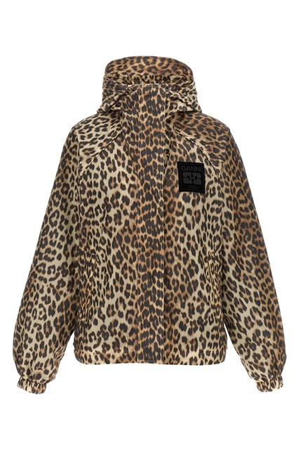 'Leopard Print Nylon' windbreaker