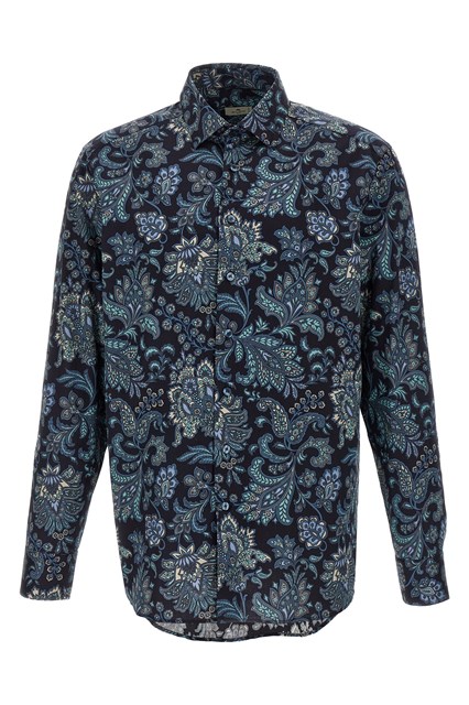 Camicia cotone Paisley floreale - Blu (39 cm)