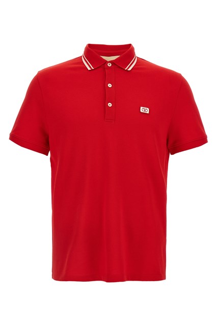 Polo Valentino Garavani ricamo 'VG' - Rosso