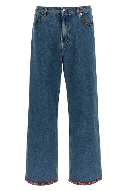 Jeans Valentino Garavani inserti floreali - Blu (32)