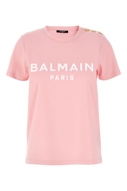 T-shirt bottoni oro - Rosa (M)