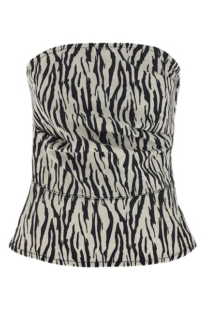 Top 'Printed Denim' - Bianco/Nero (34 DE)