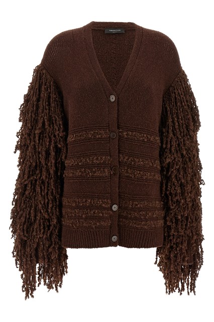 Cardigan frange bouclé - Marrone (40 IT)