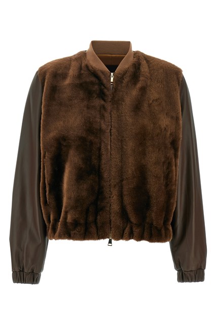 Bomber gilet pelliccia - Marrone (42 IT)