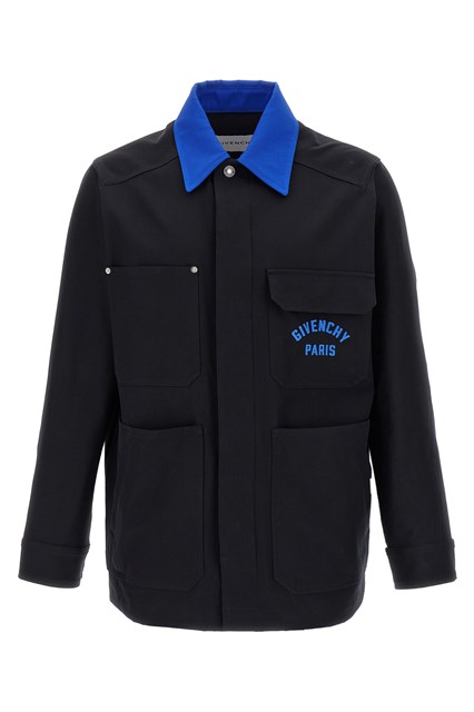 Overshirt ricamo logo - Blu