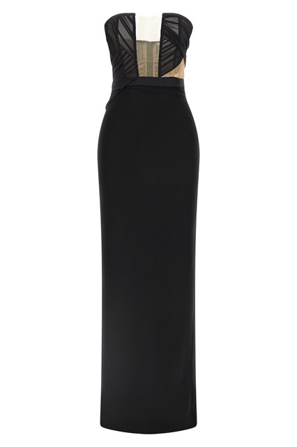 Abito 'Corsetted Draped Maxi' - Nero (38 IT)