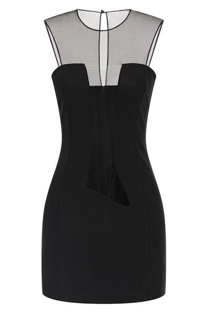 Abito inserto tulle - Nero (38 IT)