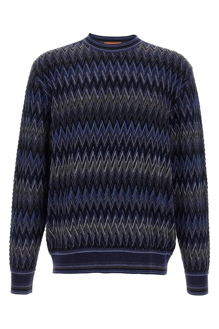 Maglione motivo zig zag - Blu (50 IT)