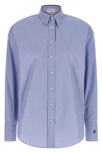 Camicia 'Shiny Collar Detail' - Azzurro (XS)