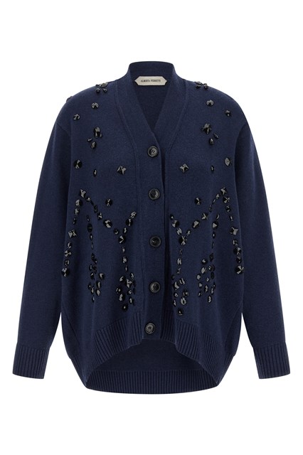 Cardigan ricami - Blu (S)