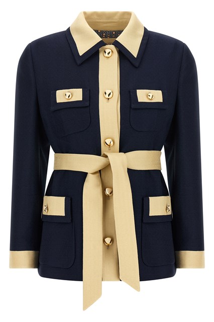 Caban Valentino Garavani con cintura - Blu (42 IT)