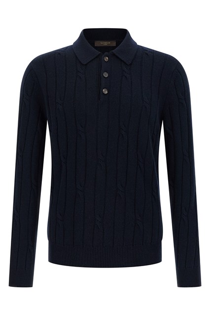 Polo cashmere - Blu (52 IT)
