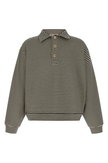 Felpa polo righe - Nero (52 IT)