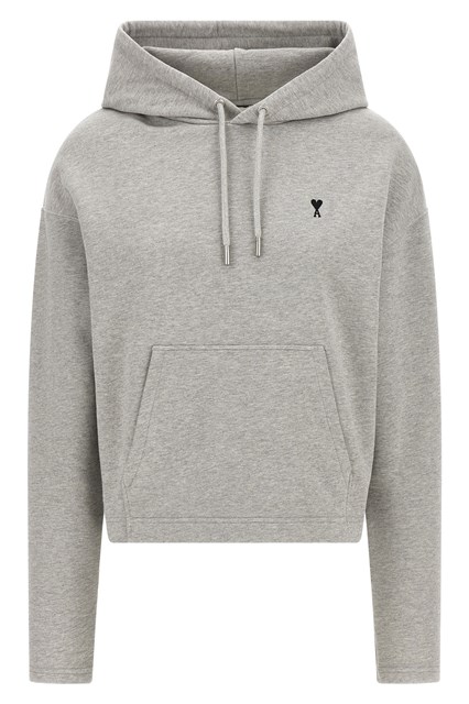 Felpa con cappuccio ricamo logo - Grigio (S)