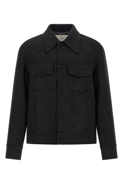 Overshirt panno lenci - Grigio