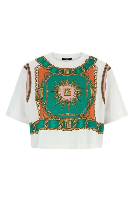 T-shirt stampa 'Balmain Foulard' - Multicolor (XS)