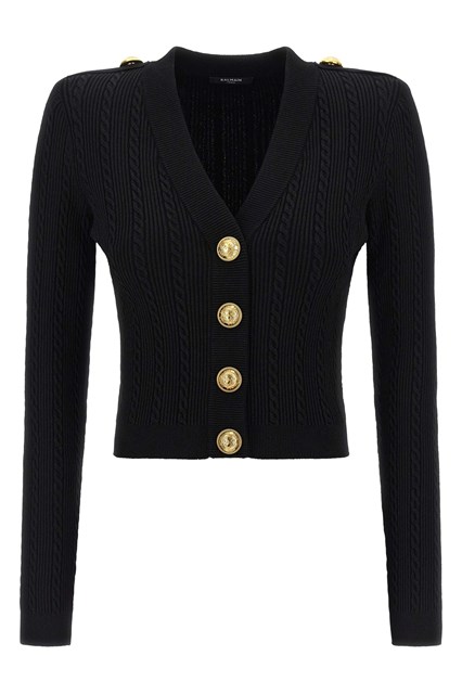 Cardigan maglia a torciglione - Nero (40 FR)
