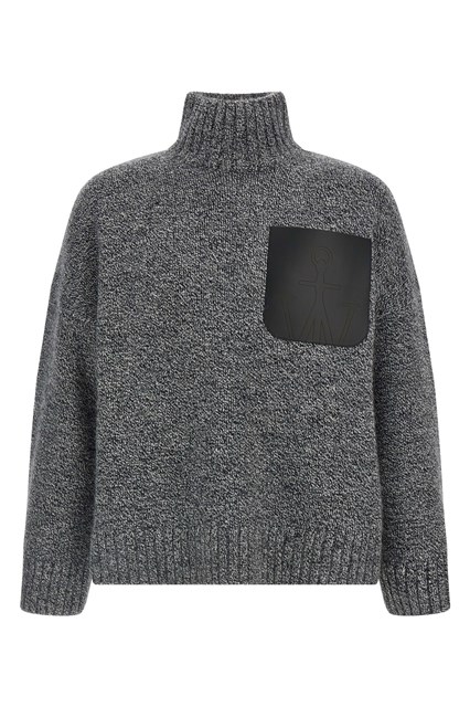 Maglione 'Leather Patch Pocket' - Grigio (S)