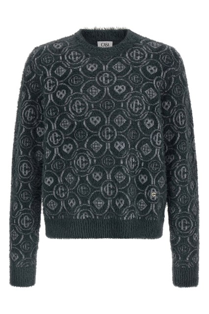 Maglione 'Fluffy Monogram' - Grigio