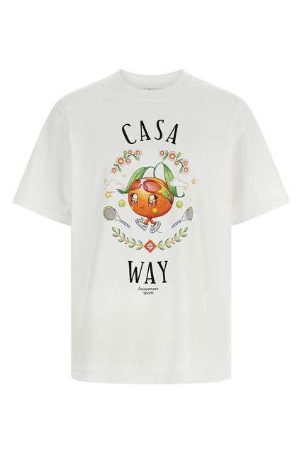 T-shirt 'Casa Way Orange Mascot' - Bianco