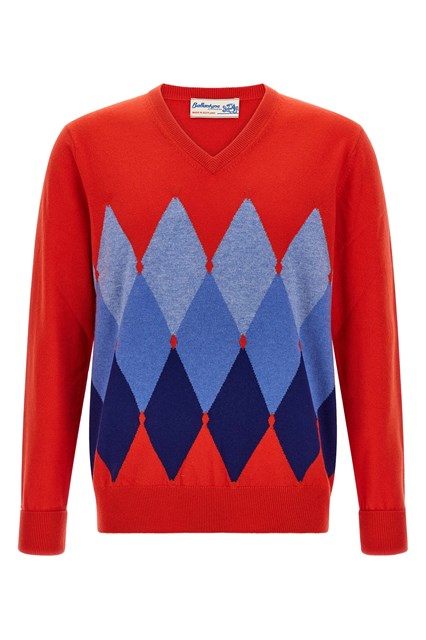 Maglione motivo Argyle - Rosso (48 IT)