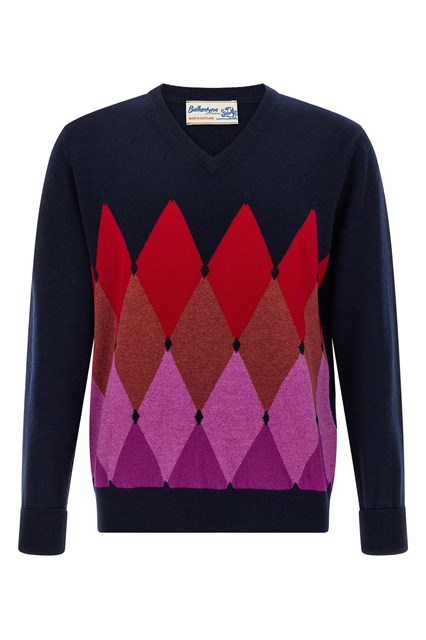 Maglione motivo Argyle - Blu (56 IT)