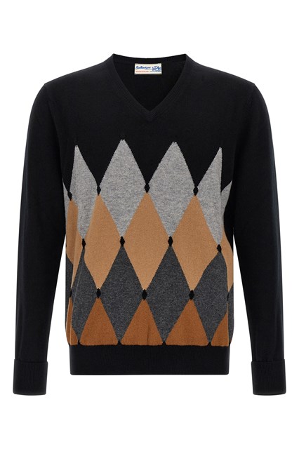 Maglione motivo Argyle - Nero (46 IT)