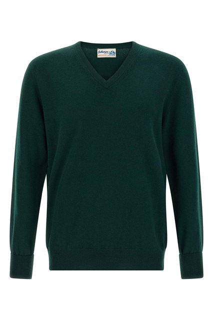 Maglione scollo a V - Verde (50 IT)