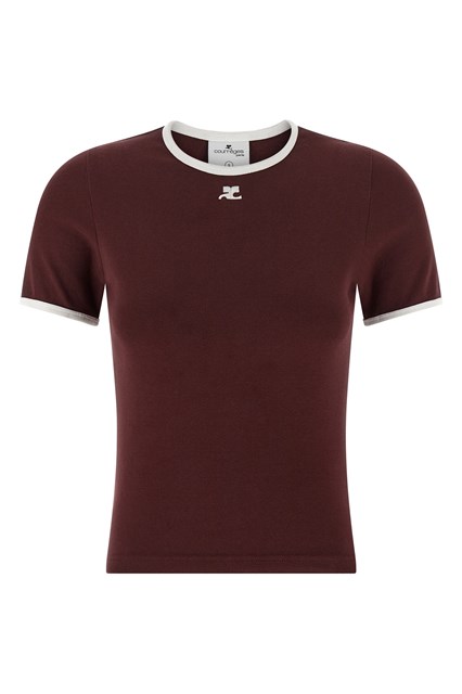 T-shirt 'Signature Contrast' - Bordeaux (XS)