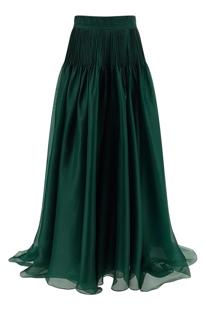 Gonna 'Pintucked Organza' - Verde (4)