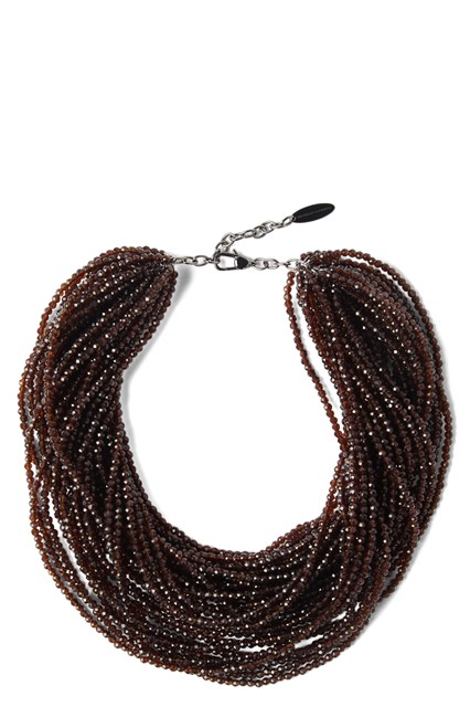 Chocker in vetro e argento - Marrone (U)