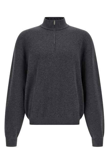 Maglione half zip - Grigio