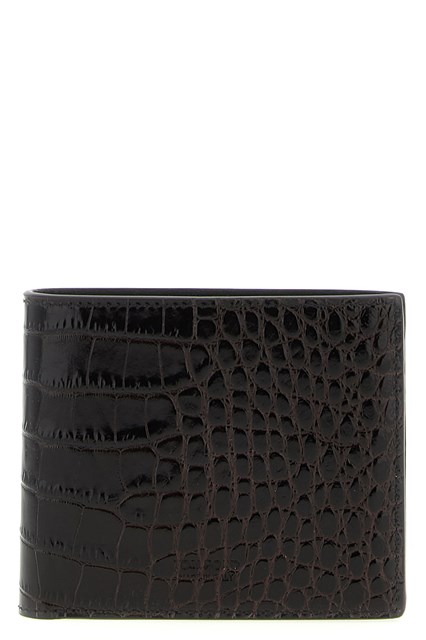 Portafoglio pelle coccodrillo - Marrone (U)