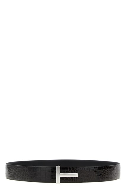 Cintura reversibile pelle coccodrillo - Marrone (85 cm)