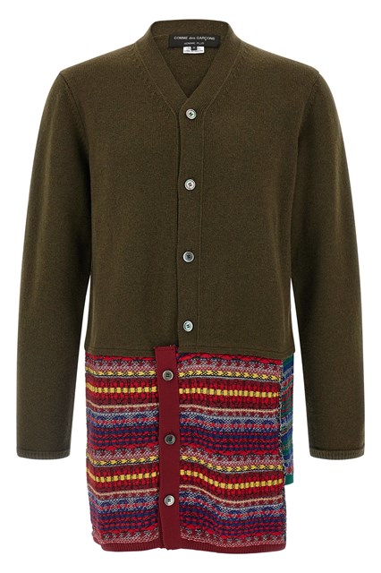 Cardigan inserto jacquard - Verde (M)