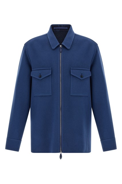 Overshirt panno double - Blu (42 cm)