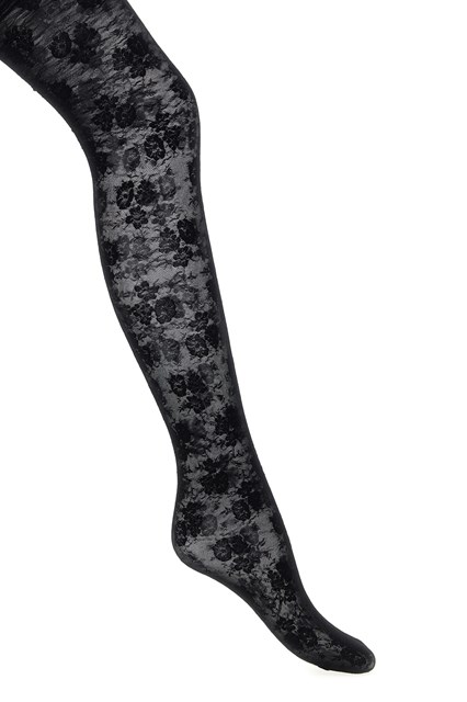 Collant Valentino Garavani 'Chez Valentino' pizzo - Nero (S)